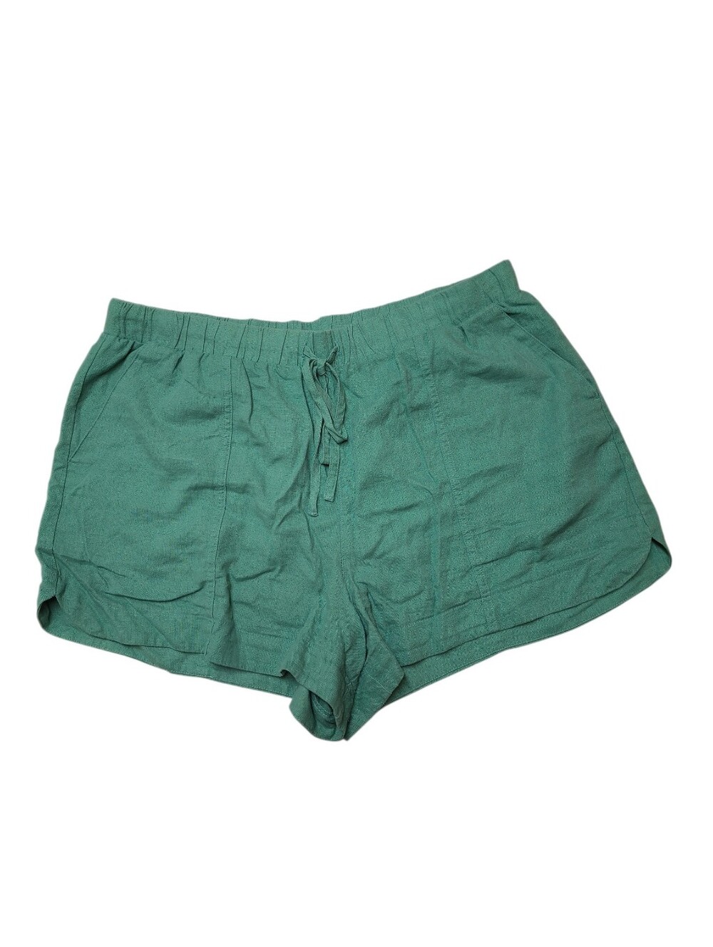 Universal Thread Teal Green Linen-Blend Drawstring Athletic Shorts Size XL